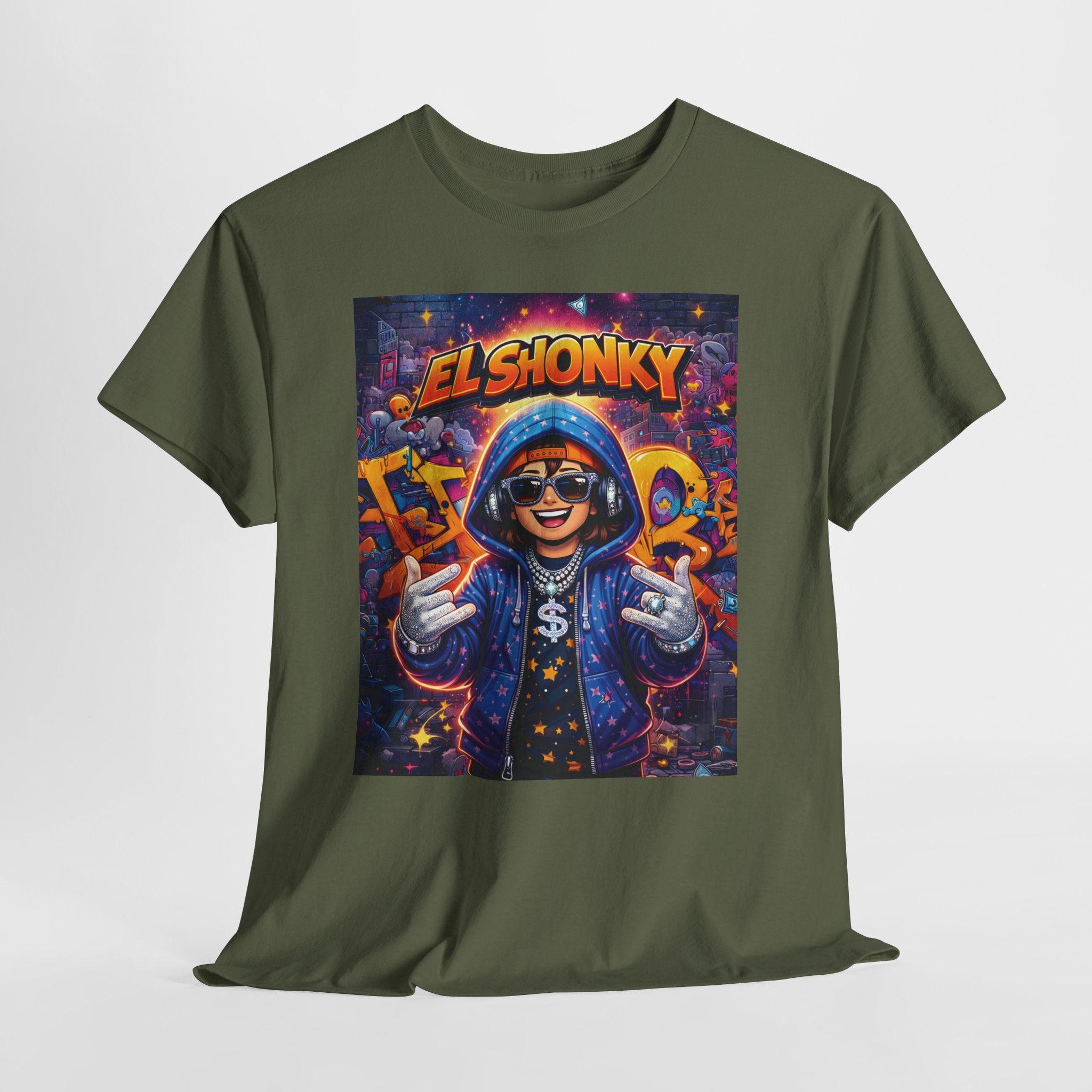 EL SHONKY Cartoon URBAN BLING Front T-Shirt