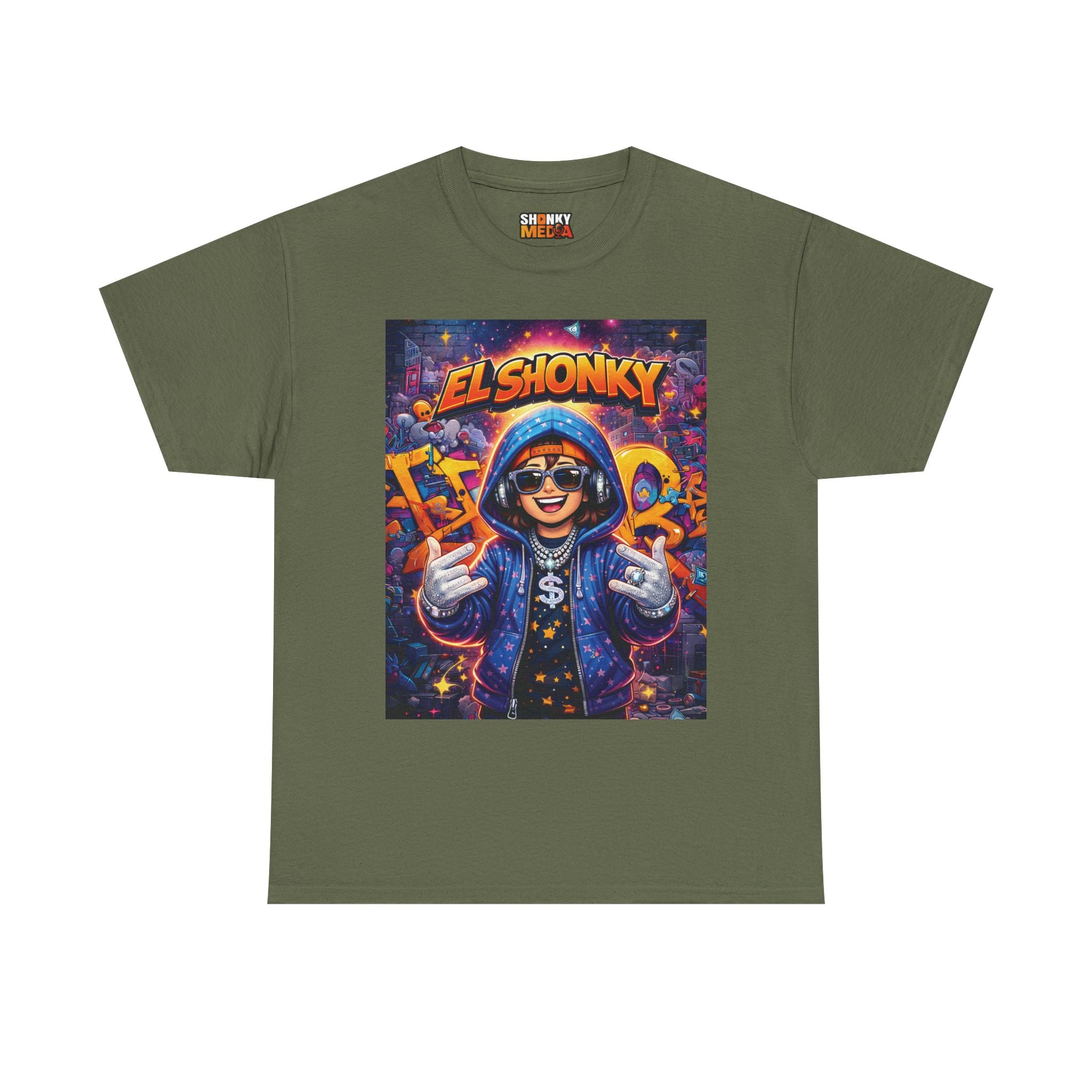 EL SHONKY Cartoon URBAN BLING Front T-Shirt